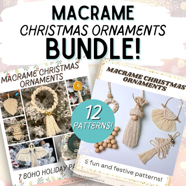 12 Macrame Christmas Ornaments Pattern BUNDLE