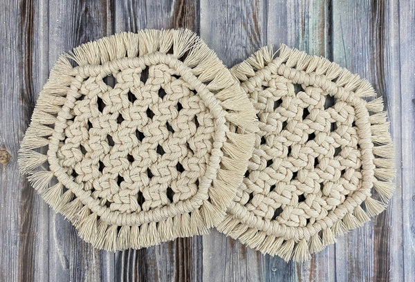 Hexagon Macrame Coasters Pattern